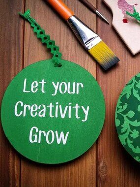 Inspirational 'Let Your Creativity Grow' Sign Ornament, Small Gift